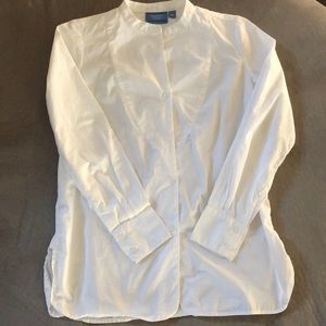 Simply Vera Vera Wang Top Women's Size XS White Button Up Split Hem NWOT